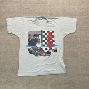 Vintage IDY 500‎ racing shirt mens small white 1980s USA single stitch